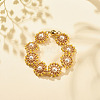 Shell Pearl Flower Link Bracelet BJEW-JB08084-01-2