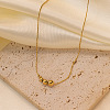 304 Stainless Steel Round Graduated Beaded Pendant Necklaces for Women WG0AAA5-01-2