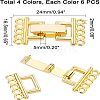 5 Strands Alloy and Brass Fold Over Clasps PALLOY-FH0001-33-2