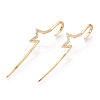 Brass Micro Pave Clear Cubic Zirconia Ear Wrap Crawler Hook Earrings for Women EJEW-C097-01G-04-1