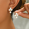 Elegant Brass Imitation Pearl Stud Earrings Women's Daily Jewelry DV0468-4-3