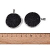 Electroplate Natural Lava Rock Coin Pendants G-Q606-54P-3