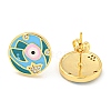 Evil Eye Real 18K Gold Plated Brass Stud Earrings EJEW-L269-055G-2