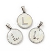 304 Stainless Steel with White Shell Pendants STAS-G268-01L-P-1