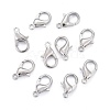 Platinum Plated Alloy Lobster Claw Clasps X-E105-NF-2