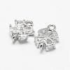 Flower Brass Micro Pave Cubic Zirconia Links ZIRC-L053-08P-2