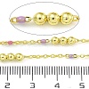 Brass Enamel Round Beaded Link Chain CHC-G022-07G-20-2