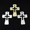 Hammered Cross Alloy Pendants PALLOY-D259-M-1