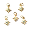 Rack Plating Brass Micro Pave Cubic Zirconia Pendants KK-P235-06G-3