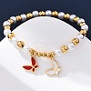 201 Stainless Steel Round Beaded Stretch Bracelets BJEW-C090-03G-D-3