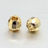 Faceted Round Brass Spacer Beads KK-L147-190-4mm-NR-2