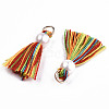 Polycotton(Polyester Cotton) Tassel Pendant Decorations FIND-T052-13-4