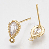 Brass Cubic Zirconia Stud Earring Findings X-KK-T035-05-2