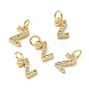 Real 18K Gold Plated Brass Micro Pave Clear Cubic Zirconia Charms KK-E068-VB452-Z-4