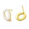 Rack Plating Brass Enamel Stud Earring Findings EJEW-H091-01G-3