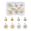 8Pcs 4 Style Brass Micro Pave Clear Cubic Zirconia Pendants FIND-TA0001-74-24