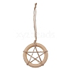 Ring with Star Wood Pendant Decoration HJEW-JM02200-1