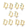 Real 18K Gold Plated Brass Enamel Arrow Hoop Earrings for Women EJEW-L269-136G-1