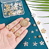   56Pcs 14 Style Brass Bead Cap KK-PH0006-77-3