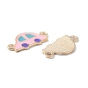 Alloy Pink Enamel Connector Charms ENAM-CJC0019-01F-2