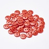 2-Hole Flat Round Resin Sewing Buttons for Costume Design BUTT-E119-14L-08-1