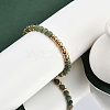 Ion Plating(IP) 304 Stainless Steel & Round Jade Beaded Stretch Bracelets for Women Men BJEW-M046-02G-2