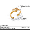 Ocean 304 Stainless Steel Rhinestone Cuff Open Rings WGF30C4-10-1