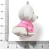 Opaque Resin Puppy Pendants RESI-M035-01D-3