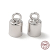 Anti-Tarnish Rhodium Plated 925 Sterling Silver Cord Ends STER-P055-02D-P-1