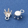 Ion Plating(IP) 304 Stainless Steel Charms Rhinestone Claw Settings STAS-U025-02C-S-2