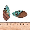 Transparent Resin and Walnut Wood Pendants RESI-T057-05J-4