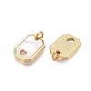 Brass & Shell Charms KK-N254-212G-2