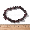 Chips Natural Garnet Beaded Stretch Bracelets X-BJEW-JB01826-09-3