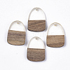 Transparent Resin & Walnut Wood Pendants RESI-Q210-005A-B01-1