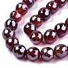 Electroplate Natural Agate Beads Strands G-T131-54I-3