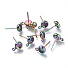 Ion Plating(IP) 304 Stainless Steel Stud Earring Settings STAS-I161-01A-M-1