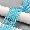 Transparent Electroplate Glass Beads Strands EGLA-A039-T4mm-L20-4