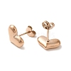 Ion Plating(IP) 304 Stainless Steel Heart Stud Earrings EJEW-C099-12RG-3