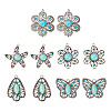 10Pcs 5 Styles Synthetic Turquoise Pendants TIBEP-TA0001-13-9