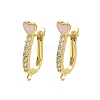 Brass Micro Pave Clear Cubic Zirconia Hoop Earring Findings EJEW-C185-01G-02-1
