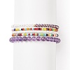 Faceted Glass & Natural Amethyst Stretch Beaded Bracelets Sets BJEW-TA00202-04-1
