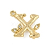 Brass Crystal Rhinestone Letter Links Connector Charms KK-S395-06G-X-1