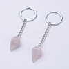 Natural Rose Quartz Keychain KEYC-E023-07B-2