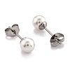 Plastic Imitation Pearl Stud Earrings X-STAS-D0001-03-P-A-2