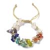 Natural & Synthetic Mixed Gemstone Chips Braided Bead Bracelet BJEW-TA00415-1