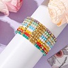 Electroplate Glass Beads Beaded Stretch Bracelets BJEW-JB10955-4