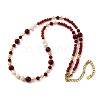 Natural Carnelian(Dyed & Heated) & Rhodochrosite & Freshwater Pearl & Glass Beaded Necklaces NJEW-U026-24G-2