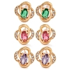 Rack Plating Brass Cubic Zirconia Stud Earrings EJEW-M090-10G-1