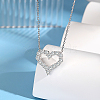 Rhodium Plated 925 Sterling Silver Heart Jewelry Set LK7425-1-3