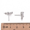 925 Sterling Silver Micro Pave Cubic Zirconia Ear stud Findings X-STER-P035-55P-3